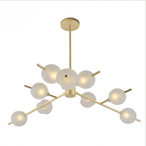 factory modern DNA brass glass 16 hanging glass ball LED G9 chandelier  fixture pendant light
