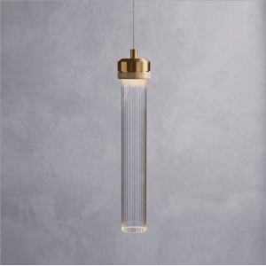 Postmodern ins Style Simple Modern Hotel Bar Restaurant Creative Individual Stripe Texture Glass Tube Chandelier