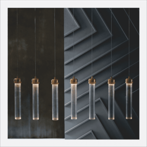 Postmodern ins Style Simple Modern Hotel Bar Restaurant Creative Individual Stripe Texture Glass Tube Chandelier