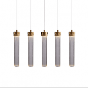 Postmodern ins Style Simple Modern Hotel Bar Restaurant Creative Individual Stripe Texture Glass Tube Chandelier