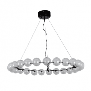 Simple Round Clear Glass Boll Pendant Light Designer Stainless steel Lighting Fixture Chandelier