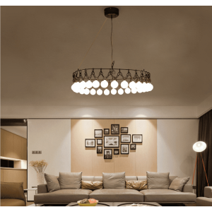Popular LED Round G9 Bubble Glass stainless steel Project Pendant Light Chandelier