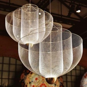 Modern Hotel Lobby Chandelier Light Home Big Round Iron Modern Pendant Lamp Decorative Chandelier Pendant Light