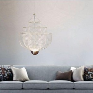 Modern Hotel Lobby Chandelier Light Home Big Round Iron Modern Pendant Lamp Decorative Chandelier Pendant Light