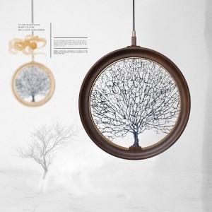 Originally Creative Individual Living Room Lighting Modern Simple Restaurant Round Solid Wood  Chandelier