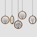 Originally Creative Individual Living Room Lighting Modern Simple Restaurant Round Solid Wood  Chandelier