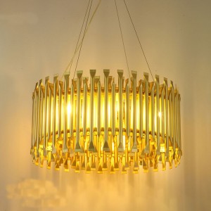 ins style  High quality gold finished  aluminum  pendant chandelier lamp for drawing room villa