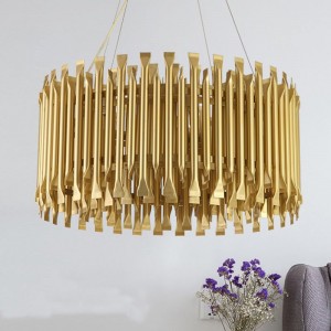 ins style  High quality gold finished  aluminum  pendant chandelier lamp for drawing room villa