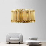 ins style  High quality gold finished  aluminum  pendant chandelier lamp for drawing room villa