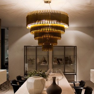 ins style  High quality gold finished  aluminum  pendant chandelier lamp for drawing room villa
