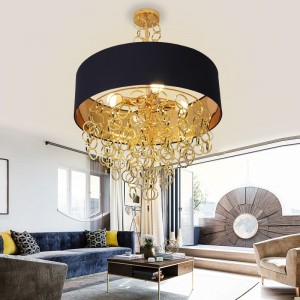 Round shape led Pendant light black cloth led Pendant lamp for home decorate indoor lighting