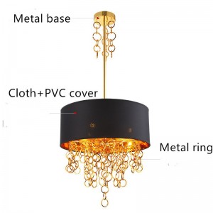 Round shape led Pendant light black cloth led Pendant lamp for home decorate indoor lighting