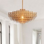 Luxury Cooper Finished Square Chandelier lamp Stainless Steel  Waterproof Chandelier For Villa