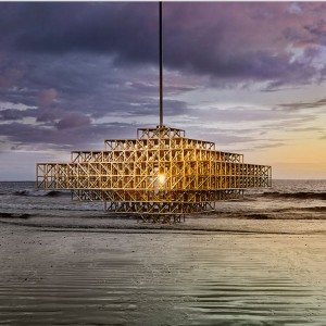 Luxury Cooper Finished Square Chandelier lamp Stainless Steel  Waterproof Chandelier For Villa