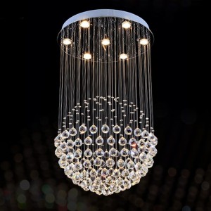 Professional design customization led pendant light K9 crystal  chandelier