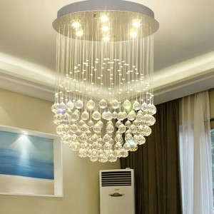 Professional design customization led pendant light K9 crystal  chandelier