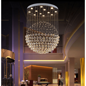 Professional design customization led pendant light K9 crystal  chandelier