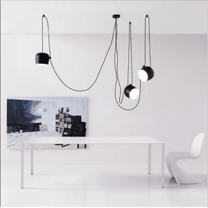 Unique Suspended LED Modern white black  aluminum Chandelier Pendant Light