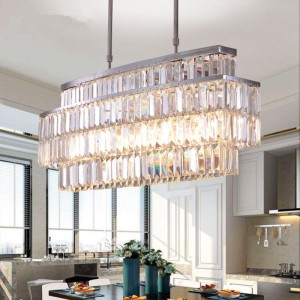 Lower MOQ Creative designer long lampe lustre modern crystal chandelier pendant light