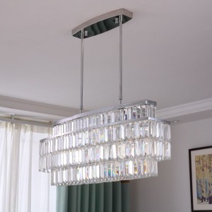 Lower MOQ Creative designer long lampe lustre modern crystal chandelier pendant light