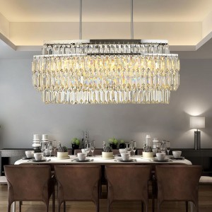 Lower MOQ Creative designer long lampe lustre modern crystal chandelier pendant light