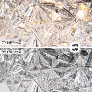 cylinder iron & crystal chrome pendant lamp for Dining room /kitchen /resturant/Hotel