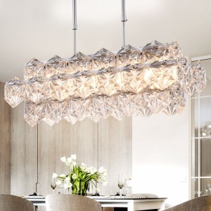 cylinder iron & crystal chrome pendant lamp for Dining room /kitchen /resturant/Hotel