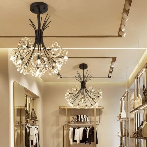 Nordic ins Restaurant Lights Simple Cloakroom  Warm Romantic Crystal Dandelion Living Room Chandelier