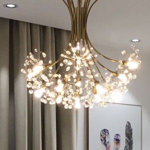 Nordic ins Restaurant Lights Simple Cloakroom  Warm Romantic Crystal Dandelion Living Room Chandelier