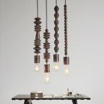 Home Decor Wooden Bead Chandelier Hanging Lamp Wood Pendant Light
