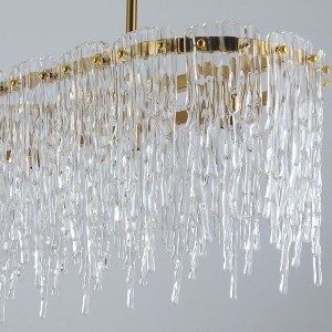 luxury  handmake glass lighting hanging lights modern  chandelier rectangular pendant for homes