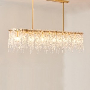 luxury  handmake glass lighting hanging lights modern  chandelier rectangular pendant for homes