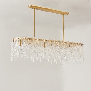 luxury  handmake glass lighting hanging lights modern  chandelier rectangular pendant for homes