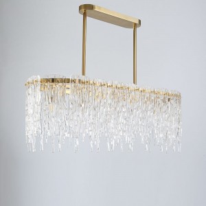 luxury  handmake glass lighting hanging lights modern  chandelier rectangular pendant for homes