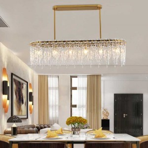luxury  handmake glass lighting hanging lights modern  chandelier rectangular pendant for homes