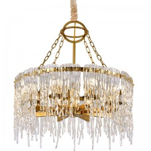 Modern  Handmake Clear Chandelier Iron Metal Art Luxury golden E14 LED Chandelier for living room