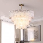 Modern metal stripe handmade  glass pendant lights led hanging lamp for hotel