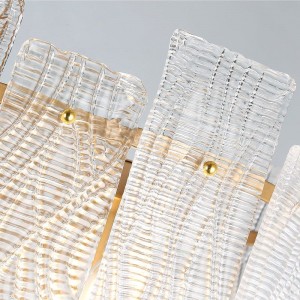 Simple light luxury post-modern Rectangle creative handmade glass chandelier european-style dining room