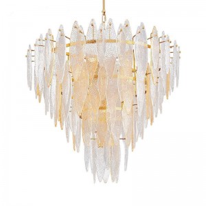 Decorative indoor lobby handmake glass lamp round/rectangle chandelier lamp for hotel project