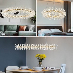 lighting factory LED pendant light stainless steel and K9 crystal chandelier modern pendant lamp