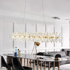 lighting factory LED pendant light stainless steel and K9 crystal chandelier modern pendant lamp
