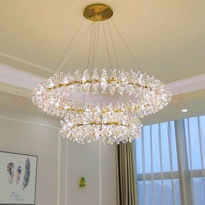 lighting factory LED pendant light stainless steel and K9 crystal chandelier modern pendant lamp