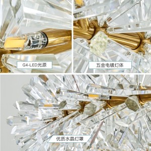 lighting factory LED pendant light stainless steel and K9 crystal chandelier modern pendant lamp