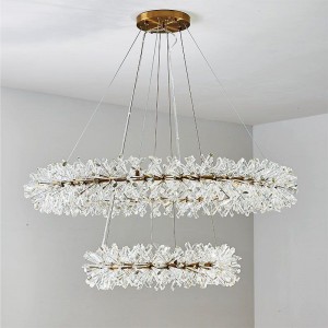 lighting factory LED pendant light stainless steel and K9 crystal chandelier modern pendant lamp