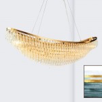 Elegant Style Crystal Beads Luxury Chain Chandeliers For Hospitality Pendent Light