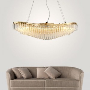 Elegant Style Crystal Beads Luxury Chain Chandeliers For Hospitality Pendent Light
