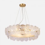 Clear Crystal Gold Hardware Lighting Fixture  Hotel E14 lamp holder Chandelier Pendant Lighting 220V