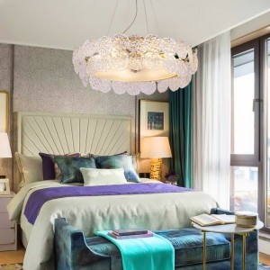Clear Crystal Gold Hardware Lighting Fixture  Hotel E14 lamp holder Chandelier Pendant Lighting 220V