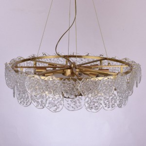 Clear Crystal Gold Hardware Lighting Fixture  Hotel E14 lamp holder Chandelier Pendant Lighting 220V