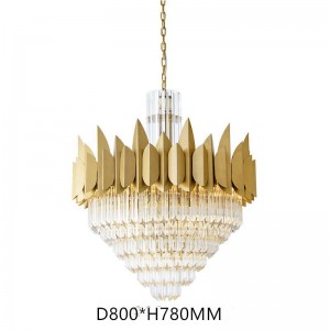 Luxury Crystal Chandelier Large Hotel Lobby  Chandelier  Post Modern Gold Brass D600MM D800MM Chandelier
